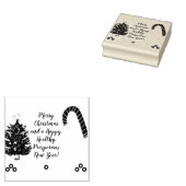 Kerstboom Candy Cane Groeten Rubberstempel (Gestempeld)