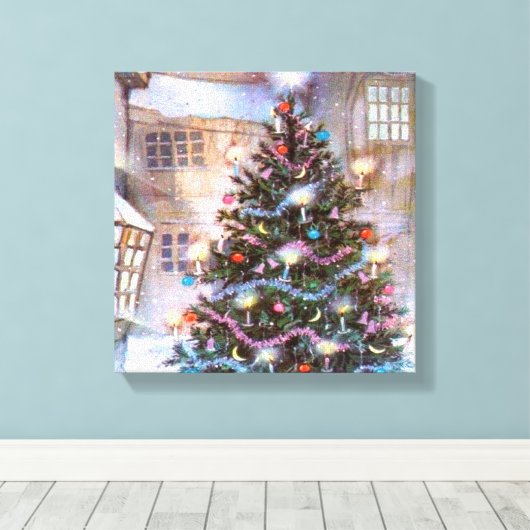 kerstboom canvas afdruk (Insitu (Houten vloer))