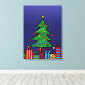 kerstboom canvas afdruk (Insitu (Houten vloer))