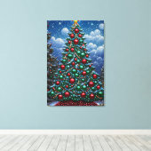 Kerstboom Canvas Afdruk (Insitu (Houten vloer))