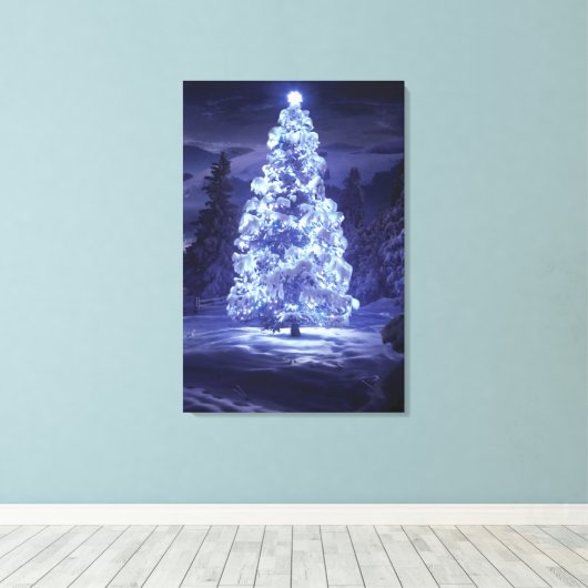 kerstboom canvas afdruk (Insitu (Houten vloer))
