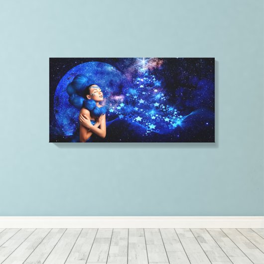 kerstboom canvas afdruk (Insitu (Houten vloer))