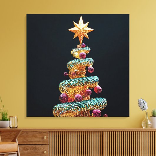kerstboom canvas afdruk (Insitu (Woonkamer))