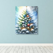 kerstboom canvas afdruk (Insitu (Houten vloer))