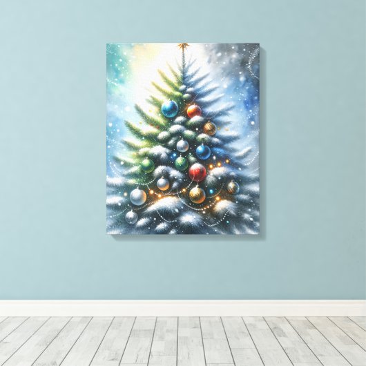 kerstboom canvas afdruk (Insitu (Houten vloer))