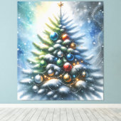 kerstboom canvas afdruk (Insitu (Houten vloer))