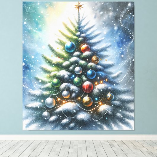kerstboom canvas afdruk (Insitu (Houten vloer))
