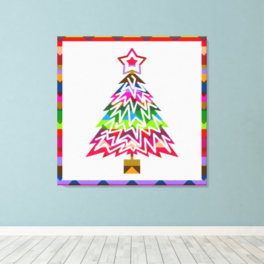 kerstboom canvas afdruk (Insitu (Houten vloer))
