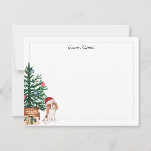 Kerstboom Cavalier King Charles Spaniel Notitiekaartje (Voorkant)