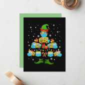 Kerstboom Chauffeur Schoolbus Grappig Kerstgeschen Notitiekaartje (Voorkant / Achterkant in situ)