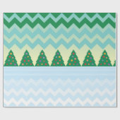 Kerstboom Chevron Scene Cadeaupapier (Vlak)