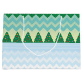 Kerstboom Chevron Scene Groot Cadeauzakje (Voorkant)