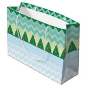 Kerstboom Chevron Scene Groot Cadeauzakje (Achterkant Gekanteld)