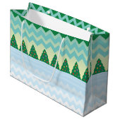 Kerstboom Chevron Scene Groot Cadeauzakje (Voorkant Gekanteld)