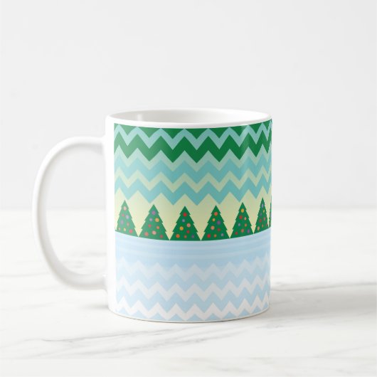 Kerstboom Chevron Scene Koffiemok (Links)