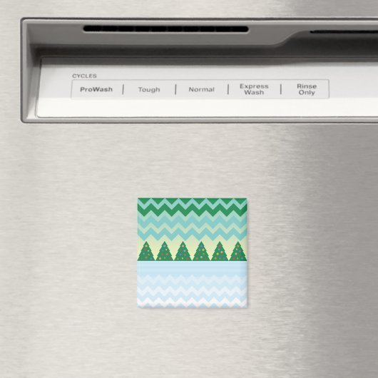 Kerstboom Chevron Scene Magneet (Insitu (Vaatwasser))