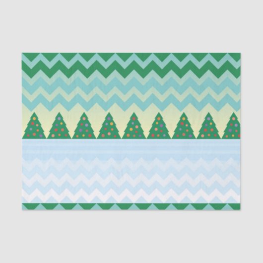 Kerstboom Chevron Scene Tissuepapier (Voorkant)