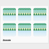 Kerstboom Chevron Scene Vierkante Sticker (Vel)