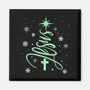 Kerstboom Christelijk Kerstmis Geloven Sneeuwvlokk Magneet