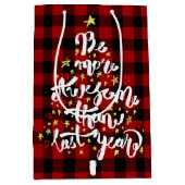Kerstboom citaat op Buffalo Plaid Medium Cadeauzakje (Voorkant)