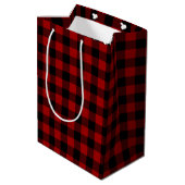 Kerstboom citaat op Buffalo Plaid Medium Cadeauzakje (Achterkant Gekanteld)