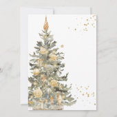 Kerstboom Classic Sparkle Groen Goud Elegant Kaart (Achterkant)