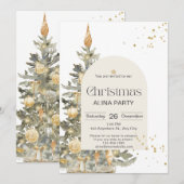 Kerstboom Classic Sparkle Groen Goud Elegant Kaart (Voorkant / Achterkant)