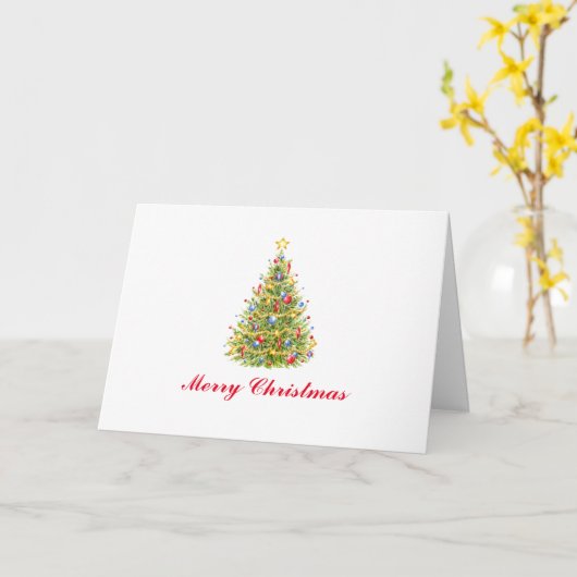 Kerstboom Classic Wenskaarten Kaart (Gele Bloem)