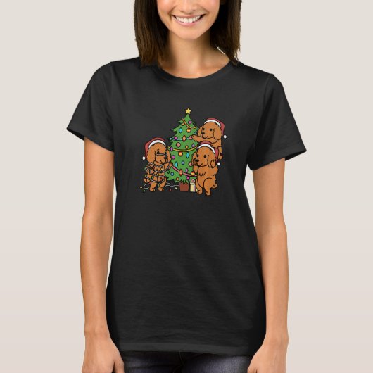 Kerstboom Cocker Spaniel Hond T-shirt (Voorkant)