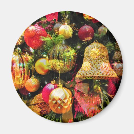 kerstboom Collage Artsy Colorful Festive Magneet (Voorkant)