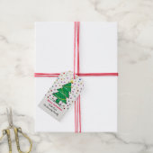 Kerstboom Confetti Stippen Kerstvakantie Cadeaulabel (Met Touw)
