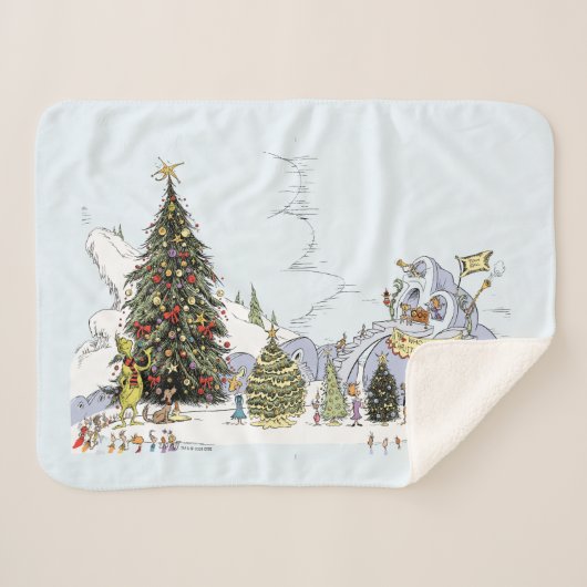 Kerstboom Contest van Whoville Sherpa Deken (Voorkant (horizontaal))