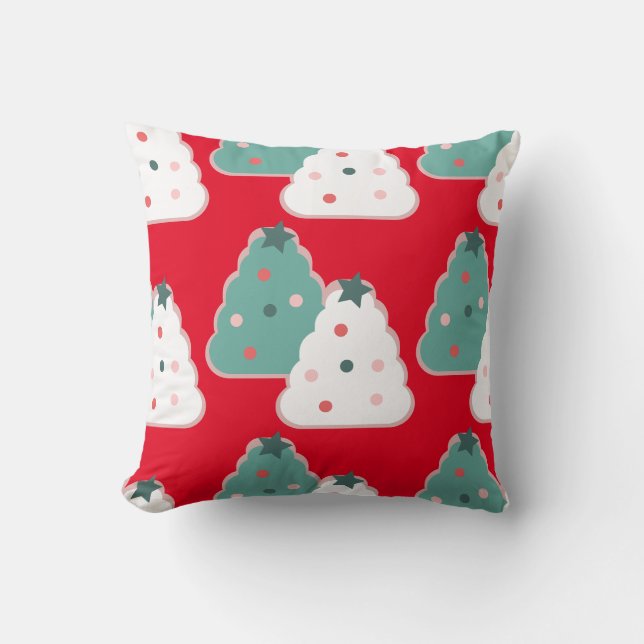 Kerstboom Cookie Deeg Thuismix Rood    Kussen (Voorkant)