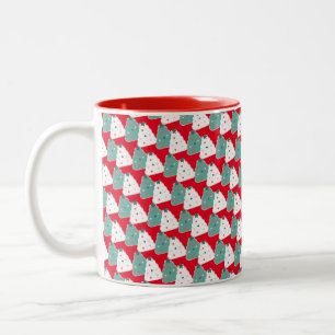 Kerstboom Cookie Deeg Thuismix Rood Tweekleurige Koffiemok