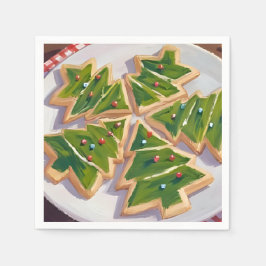 Kerstboom Cookies Vakantie Feest Servet