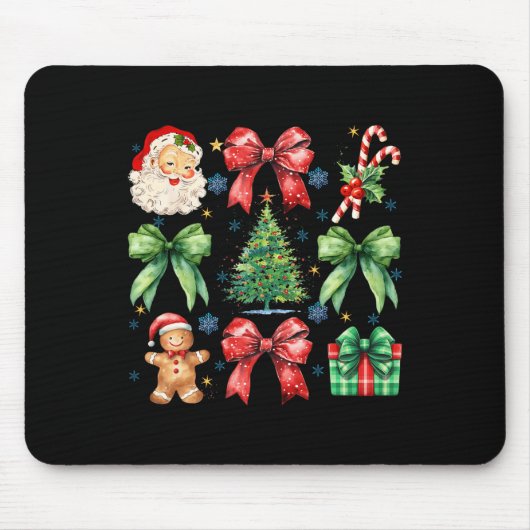 Kerstboom Coquette Bow Santa Claus Snoep Muismat (Voorkant)