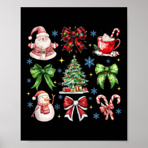 Kerstboom Coquette Bow Santa Claus Snoep Paja Poster