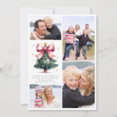 Kerstboom Coquette Strik Foto Collage Feestdagenkaart (Voorkant)