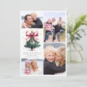 Kerstboom Coquette Strik Foto Collage Feestdagenkaart (Staand voorkant)