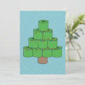 Kerstboom Covid 2021 Toilet Paper Funny Feestdagenkaart (Staand voorkant)