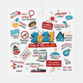 Kerstboom Covid Vaccin Jaar Keepsake Metalen Ornament (Voorkant)