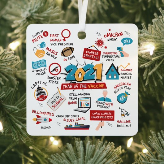 Kerstboom Covid Vaccin Jaar Keepsake Metalen Ornament (Insitu)