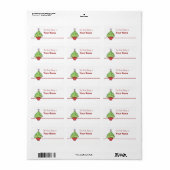 Kerstboom Cupcake Bookplate Label (Full Sheet)