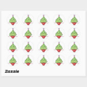 Kerstboom Cupcake Sticker (Vel)