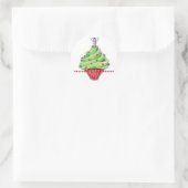 Kerstboom Cupcake Sticker (Tas)