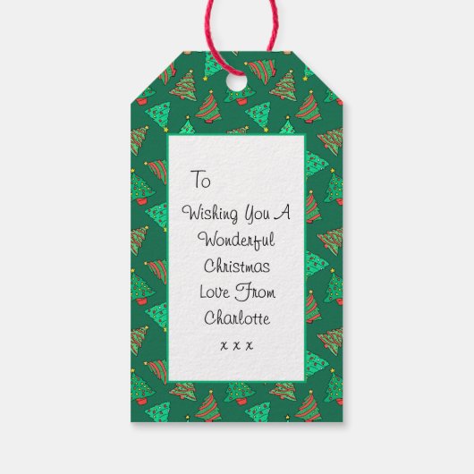 Kerstboom | Custom Green Cadeaulabel (Achterkant)