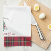 Kerstboom Custom Name Feliz Navidad Christmas Theedoek (Quarter Fold)