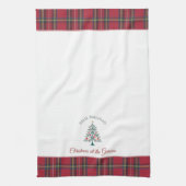 Kerstboom Custom Name Feliz Navidad Christmas Theedoek (Verticaal)