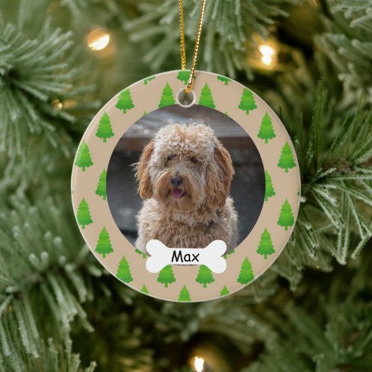 Kerstboom Custom Pet Puppy Dog Foto Keramisch Ornament (Boom)