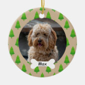 Kerstboom Custom Pet Puppy Dog Foto Keramisch Ornament (Voorkant)
